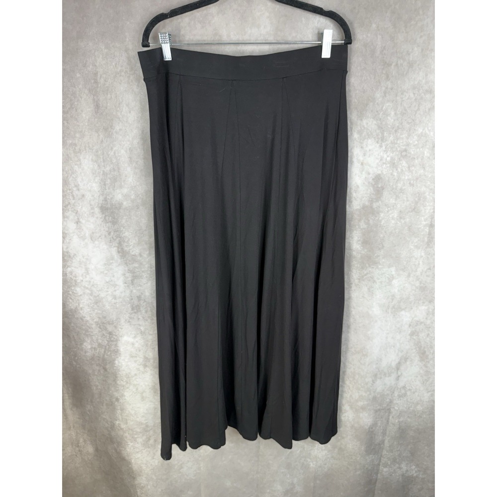 Soft Surroundings Stretch Jersey Paneled Pull On Maxi Skirt In Black Size L